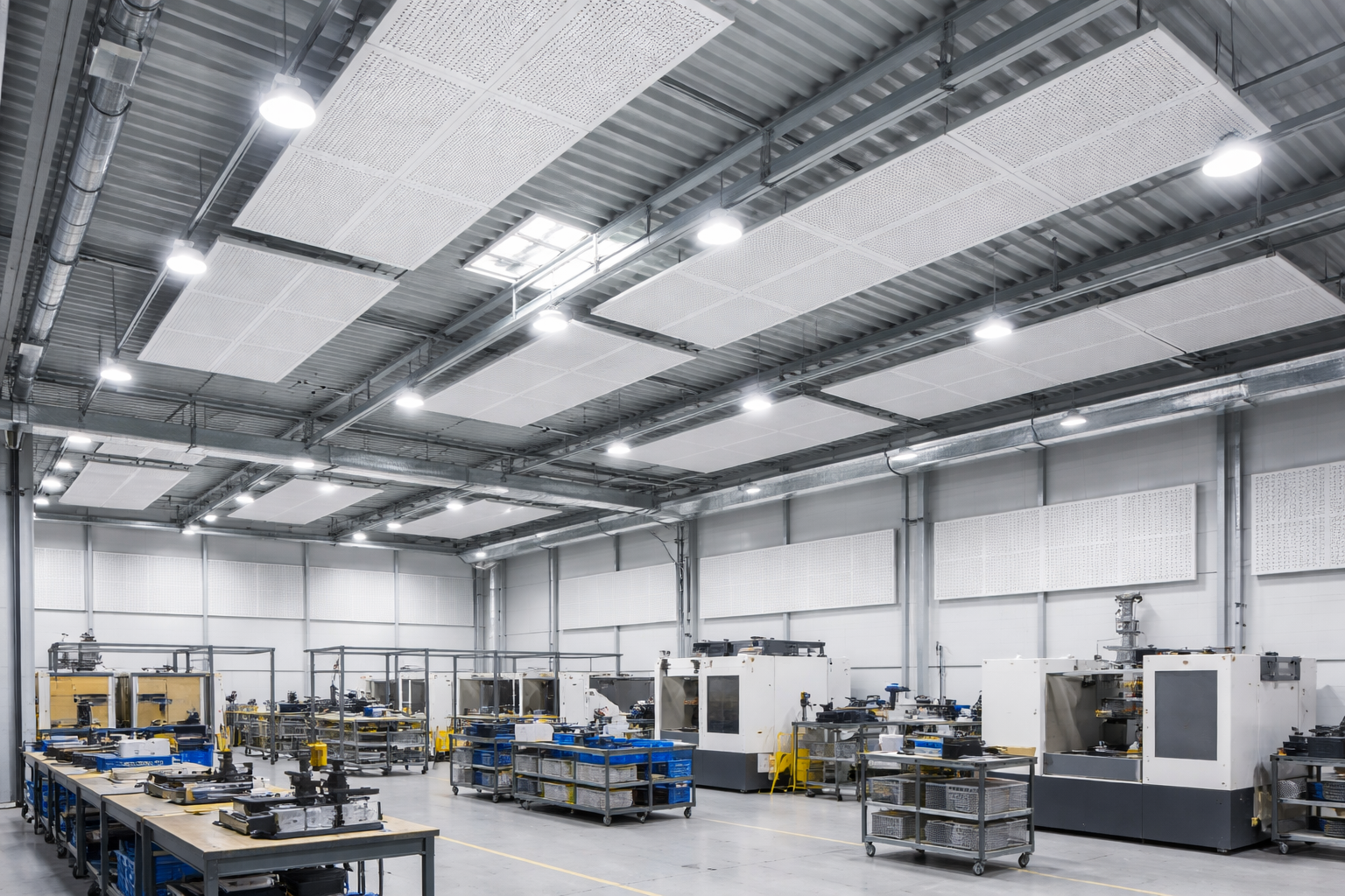 Wygłuszenie hali produkcyjnej